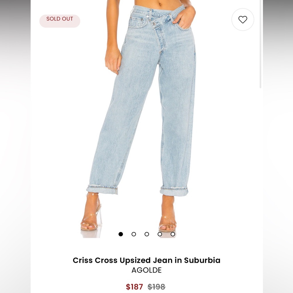 AGOLDE Criss Cross Light Blue Straight Leg Jeans